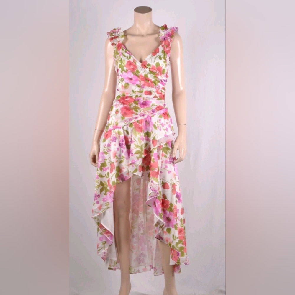 Floral Pink Wrap Dress